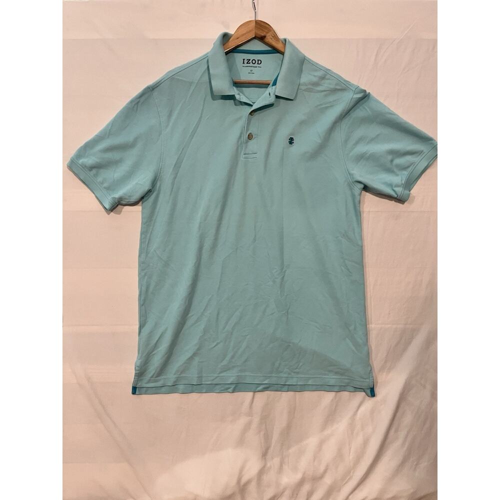 IZOD Advantage Polo Shirt Mens LT Large Tall Blue Green Short Sleeve Golf Casual